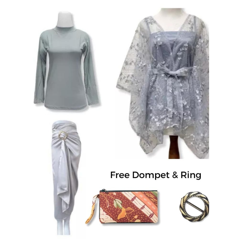 5 in 1 BAJU KEBAYA MODERN HIJAB KEKINIAN (ROK BATIK) | Kebaya Korean Style | BAJU KONDANGAN, WISUDA 