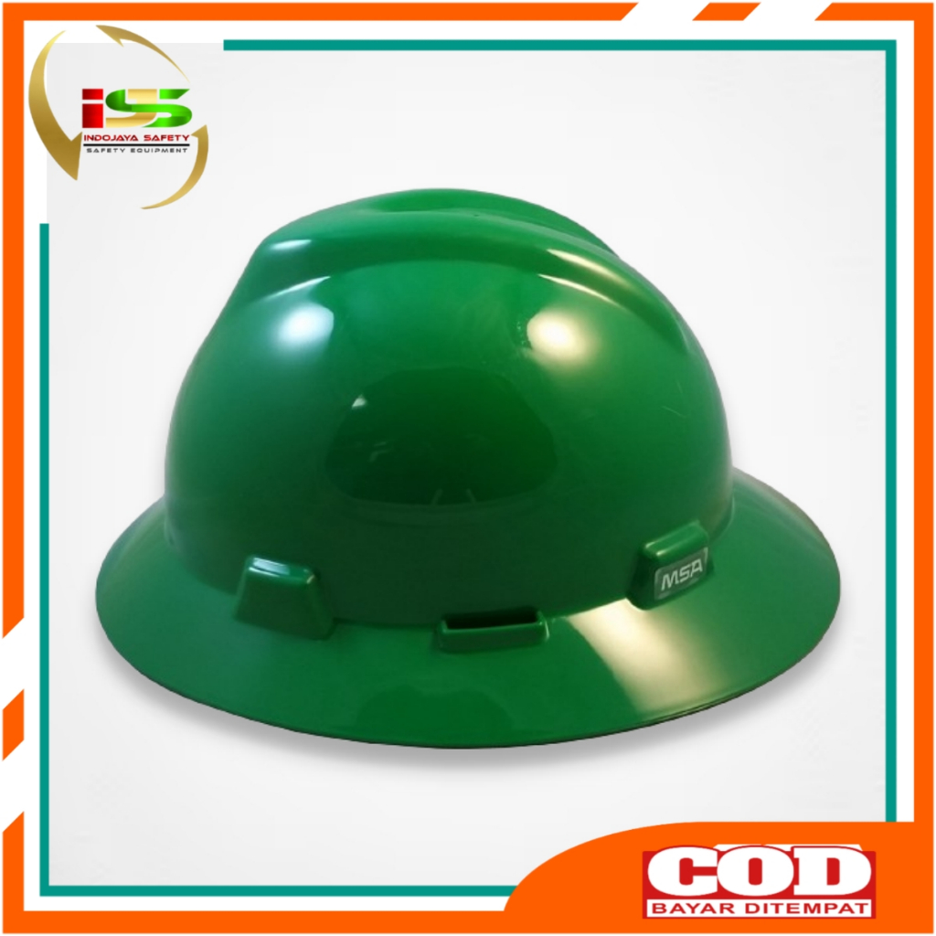 Helm Safety MSA Full Brim Fastrack Original Safety Helmet Proyek MSA Fullbrim Fast Track Lokal Hijau