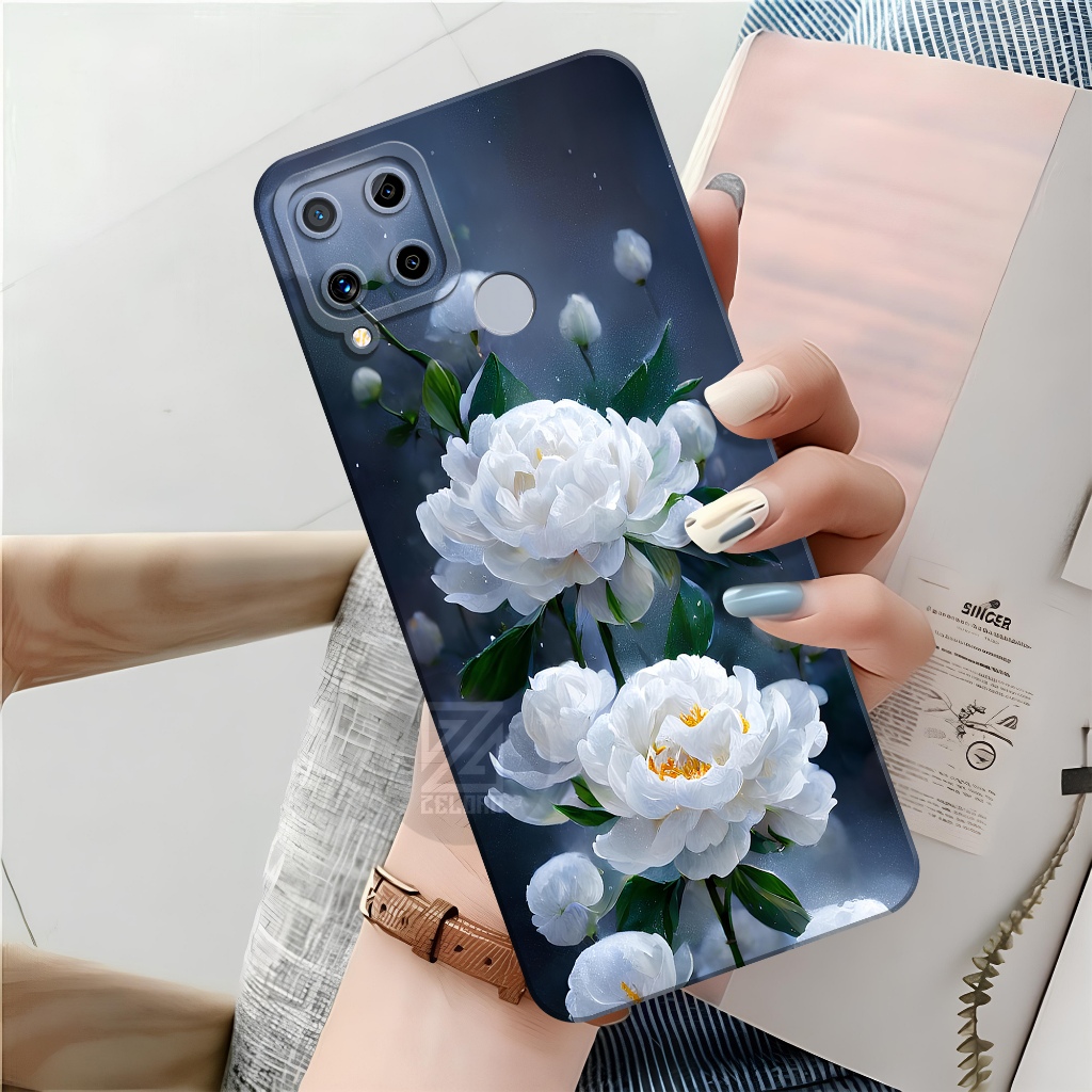 Case Hp Realme C15 - Fashion Case Bunga - Softcase Realme C15 Terbaru - Casing Realme C15 - Kesing R