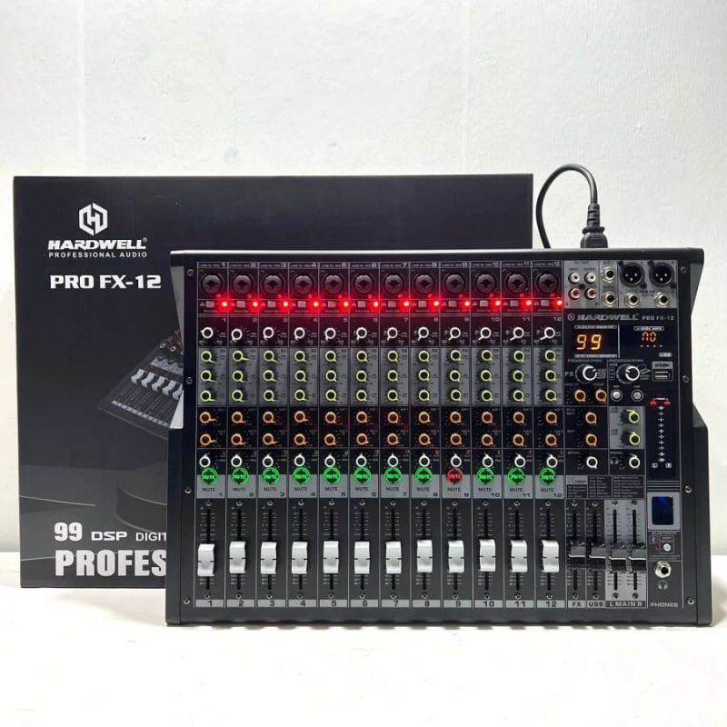Mixer Audio Profesional Hardwell PRO FX 12 PROFX12 12 Channel 99 DSP Digital Original Garansi Resmi 