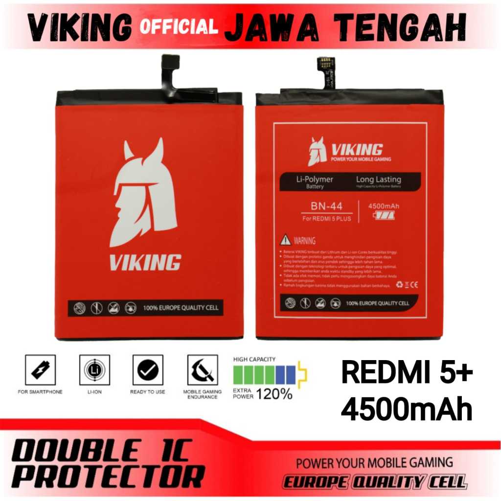 VIKING Baterai Xiaomi Redmi 5 Plus - Redmi 5+ (BN44) Double Power