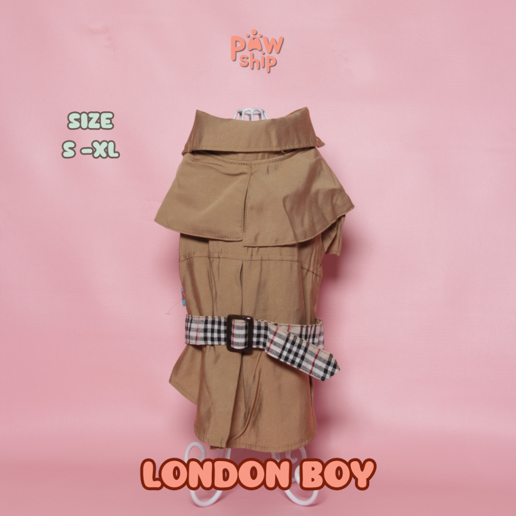 Pawship London Boy Baju/Jas/Coat Baju Anjing Kucing Jantan murah lucu