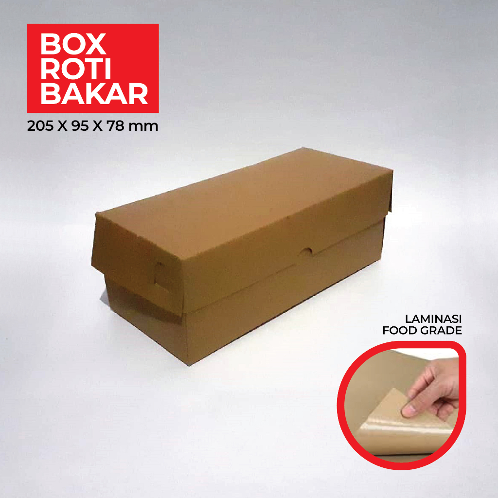 

Box Roti Bakar Bandung / Kraft 290 gr / Laminasi Food Grade / 205x95x78 mm