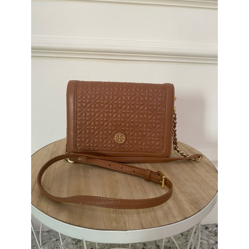 Tory Burch Bryant Quilted Crossbody Bag - Luggage Brown