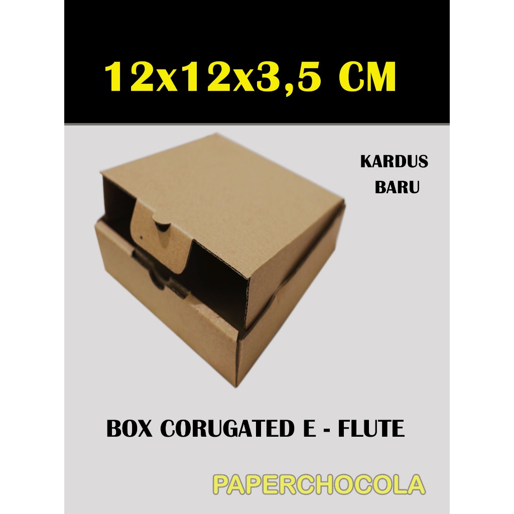 

Box Kardus 12x12x3,5 cm / BOX KARTON CORUGATED DIE CUT E-FLUTE / AKSESORIS