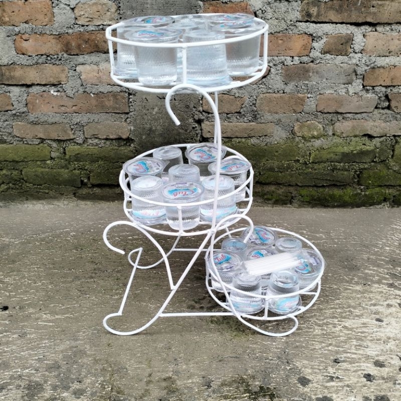 rak aqua gelas estetik rak minuman rak multifungsi rak tisu rak aqua gelas susun 3 rak aqua botol ra