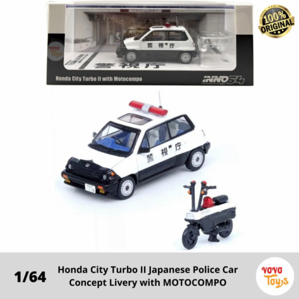 Dijual Inno 1/64 Honda City Turbo II Japanese Police Car Livery Inno64 Berkualitas