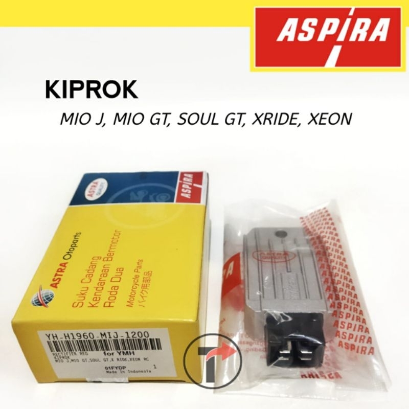 KIPROK ( RECTIFIER REGULATOR ) Yamaha Mio J, Mio GT, Soul GT, XRide, Xeon merk Aspira YH-H1960-MIJ-1200