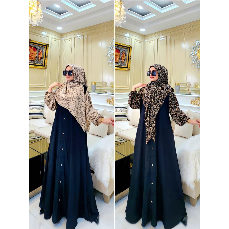 GENDHIS SET SCARF | GAMIS SET MOTIF MACAN LEBARAN