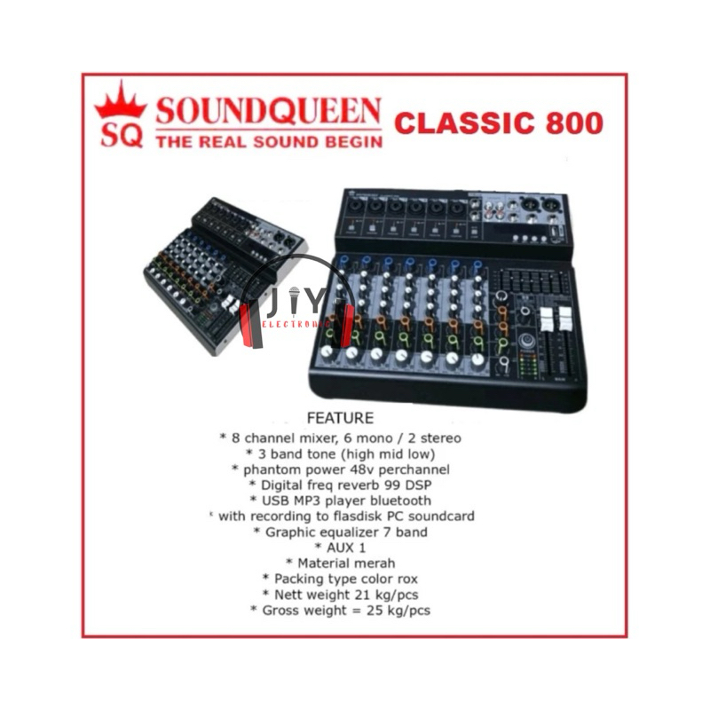 Audio Mixer 8 Channel SoundQueen Sound Queen Classic 800 Classic-800