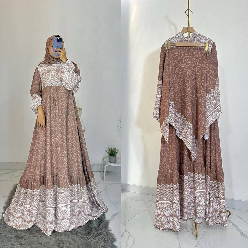 MARWAH DRESS SET HIJAB SEGI EMPAT / GAMIS SET HIJAB