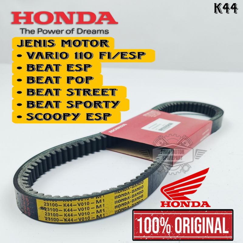 VANBELT V-BELT Original K44 Honda Beat Street, Beat Pop, Beat Esp, Beat Sporty, Scoopy Esp, Honda