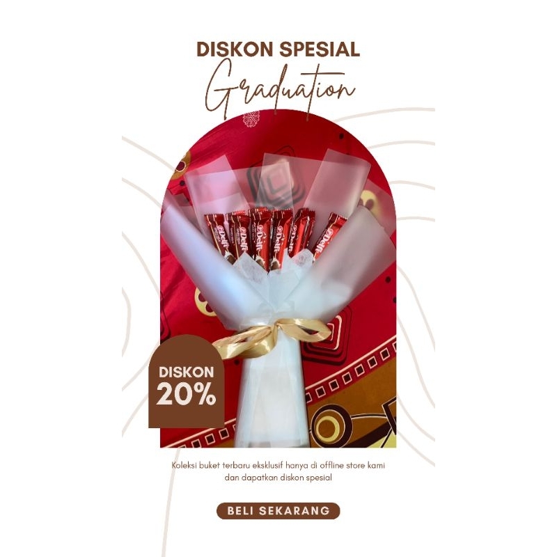 

Buket Graduation coklat delfi bar milk 25 g