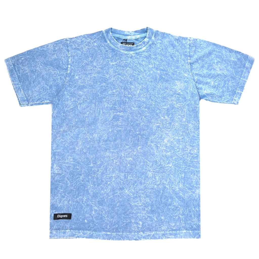 ELGS Tshirt - Kaos Polos Washed Sky Blue - Kaos Distro Washing