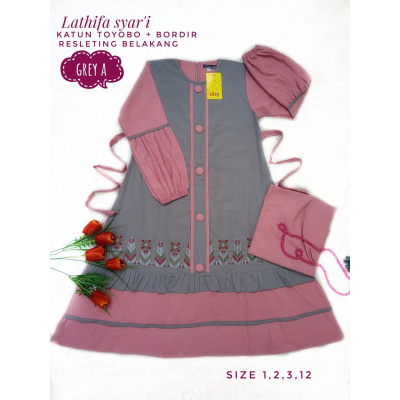 GAMIS MODEL TERBARU CITRA KIDS SIZE 1.2.3.4 CITRA KIDS LATHIFA.GAMIS ANAK PEREMPUAN/