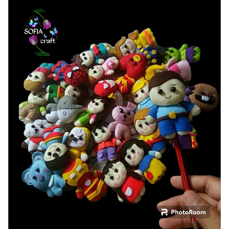 

Topper pensil boneka Flanel custom