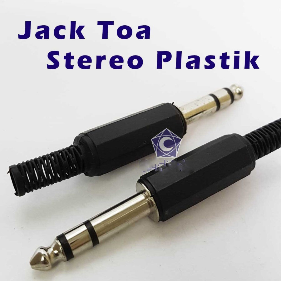 jak / plug akai stereo plastik buntut hitam / Jack akai Mono mik pvc