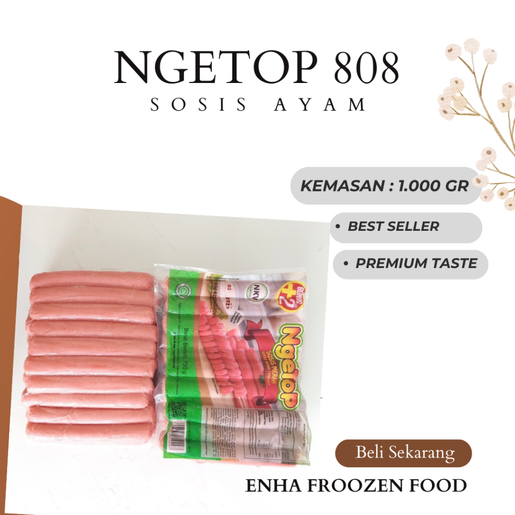 

Ngetop Sosis Ayam Merah kemasan 1 kg 750 500 250 gram froozenfood enha