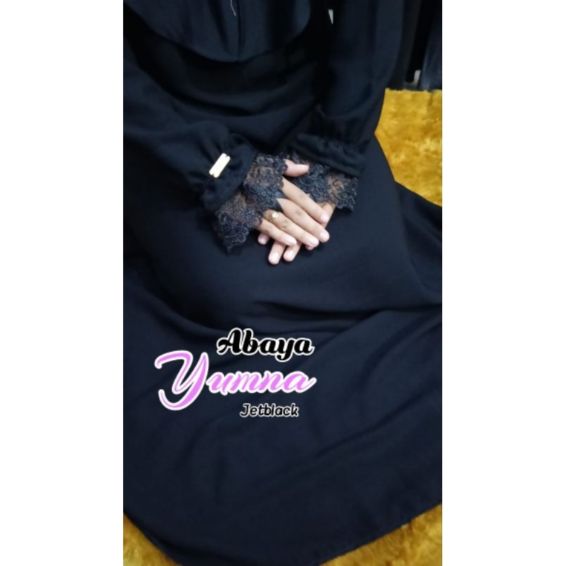 ABAYA YUMNA / GAMIS HITAM JETBLACK TEMBORO