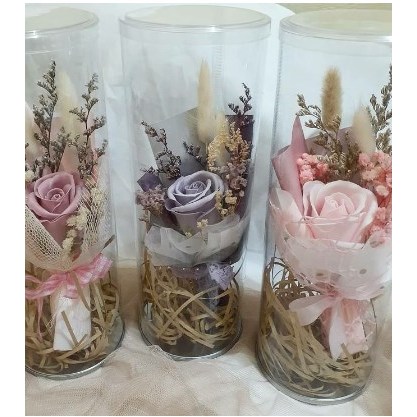 tabung mika alas kaleng 8x24 / toples tabung mika kue kering  / tabung mika alas kaleng kemasan bung