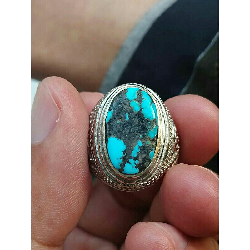 CINCIN BATU PIRUS PERSIA BIRU PANCI ASLI NATURAL