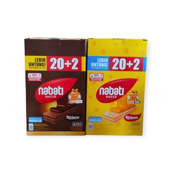 

NABATI Wafer Richeese/Richoco (20+2 bungkus x 6g)