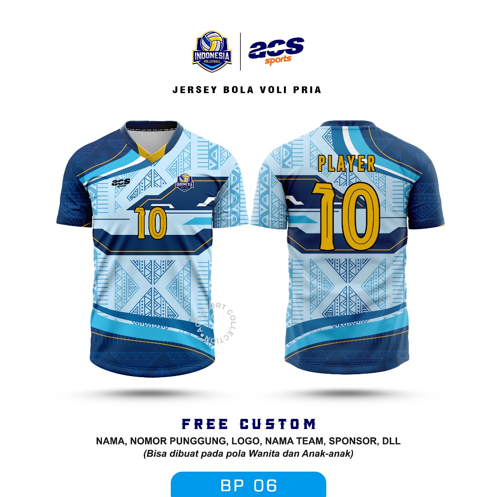 Kaos Jersey Voli/Volley/Volly full printing Pria