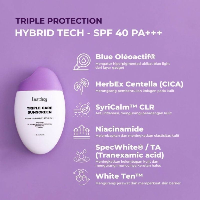 Facetology Triple Care Sunscreen