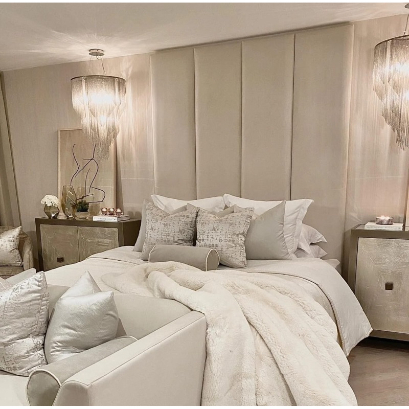 wallpanel kamar tidur dan hotel bintang 5 - upholstered  wallpanel hiasan dinding kamar - sandaran k