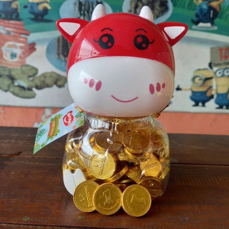 

NARAYA CHOCO COIN JAR COW COKLAT TOPLES SAPI 240GR