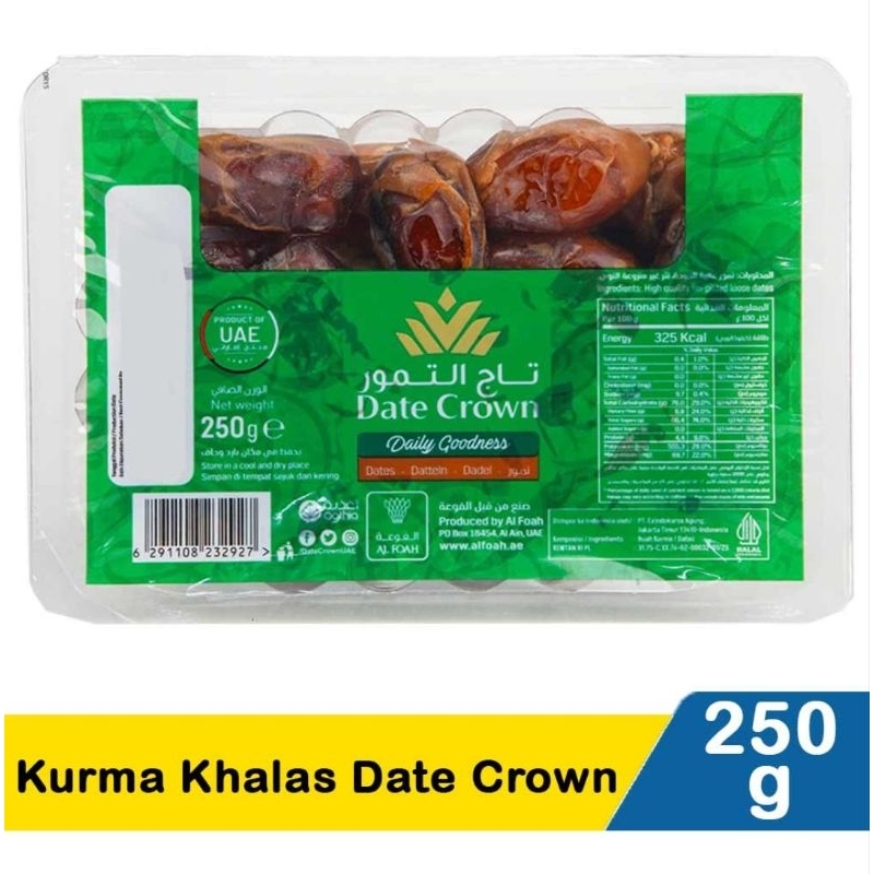 

HALAL Kurma Date Crown Khalas 250 gr