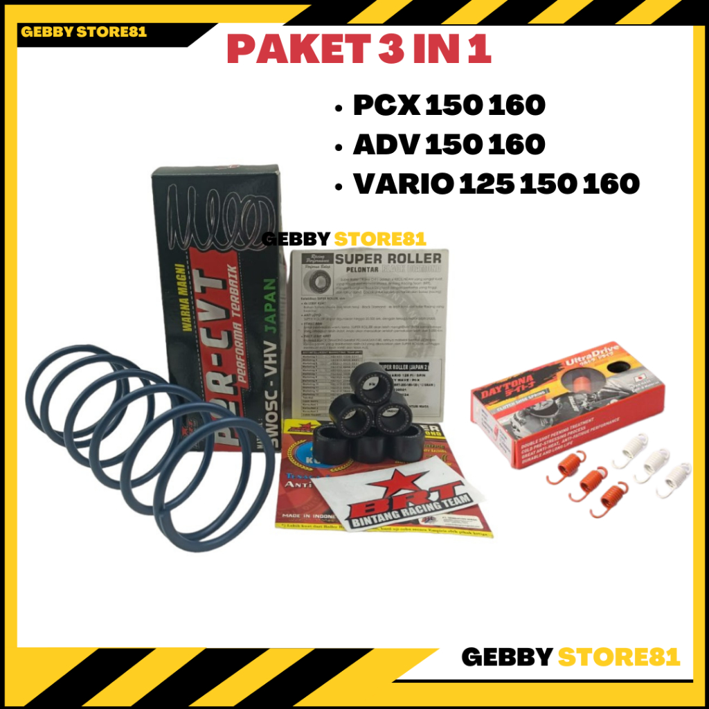 PROMO PAKET 3 IN 1 VARIO PCX ADV 125/150/160 AKSELERASI RINGAN PAKET CVT RINGAN VARIO 160 PCX 160 PE