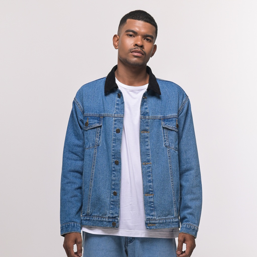 JB - Jacket Denim Corduroy Bioblitz - Jaket Trucker Jeans Pria