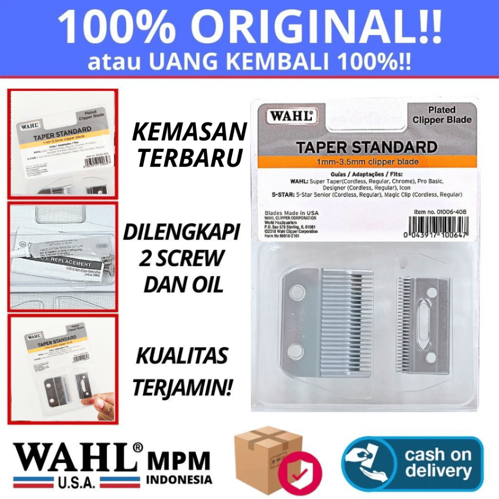 Mata Pisau Clipper Wahl Super Taper - Blade Set Ori / Gigi Mesin