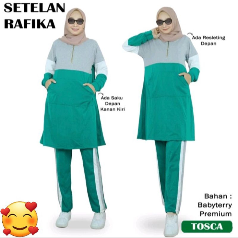 Setelan Rafika ( Baju Raning Muslimah premium )