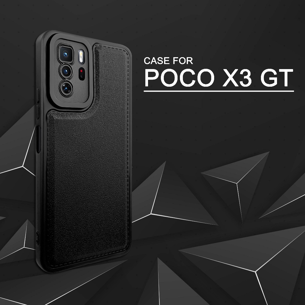 EllaStuff Bisa COD Case Xiaomi Poco X3 GT Case Softcase LEATHER BLACK CAMERA PROTECTION Case Casing 