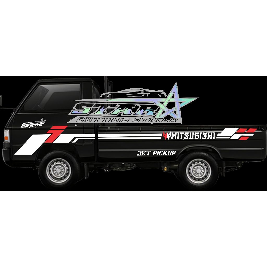 Cutting Stiker Mobil Pickup L300 Stiker Striping JET PICKUP L300 Stiker Mobil Pickup Mitsubishi L300