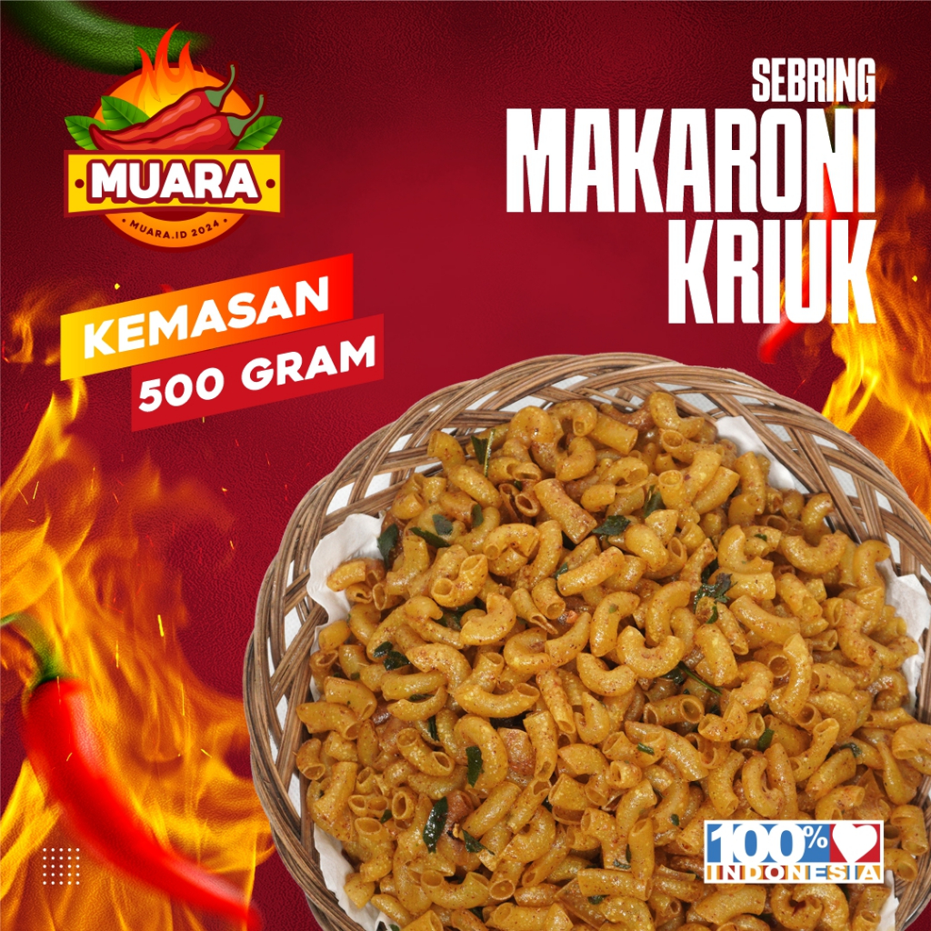 

MAKARONI KRIUK PEDAS DAUN JERUK KEMASAN 500 GRAM