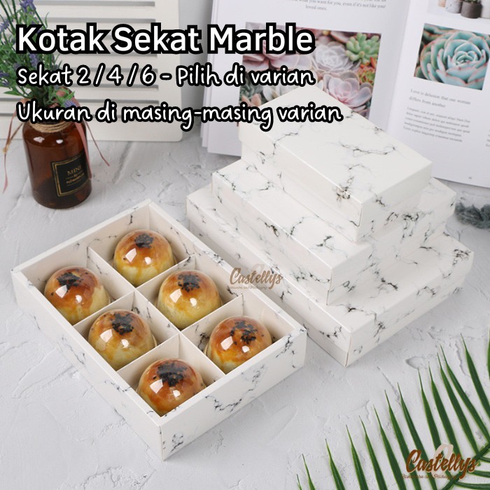 

Kotak Box Sekat MARBLE Mooncake 50gr Pia Bulan Kue Kering Nastar
