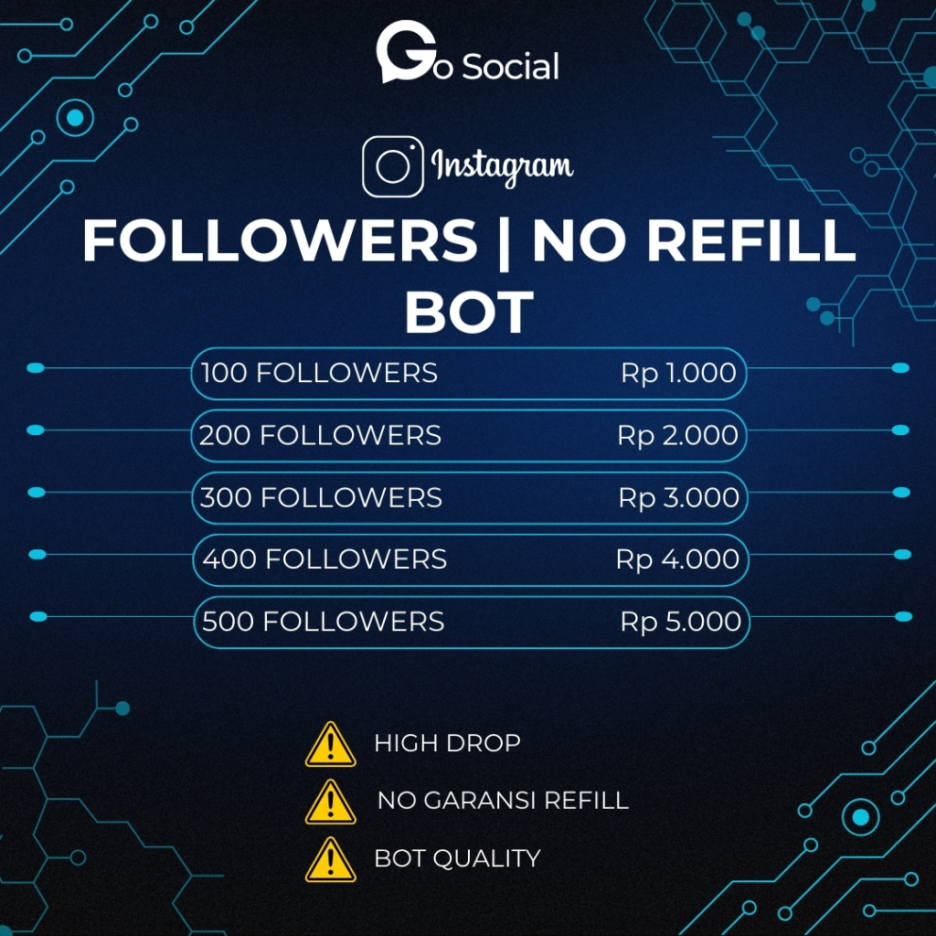 FOLLOWER | FOLLOWERS INSTAGRAM BOT | NO GARANSI | GLOBAL BUKAN INDONESIA