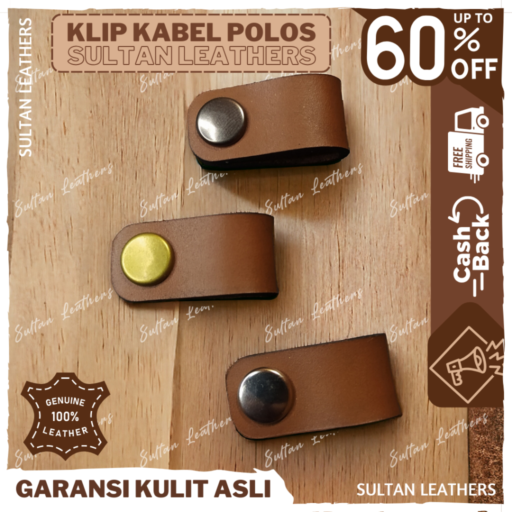 Klip Kabel Earphone Handphone Kulit Asli Premium / Klip Kabel Kabel Headset Kulit Asli Premium