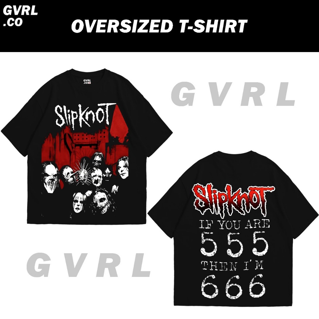 OVERSIZED T-shirt " SLIPKNOT" I Kaos Oversize Tangan Pendek Unisex Pria Wanita | Cotton Combat 24s T