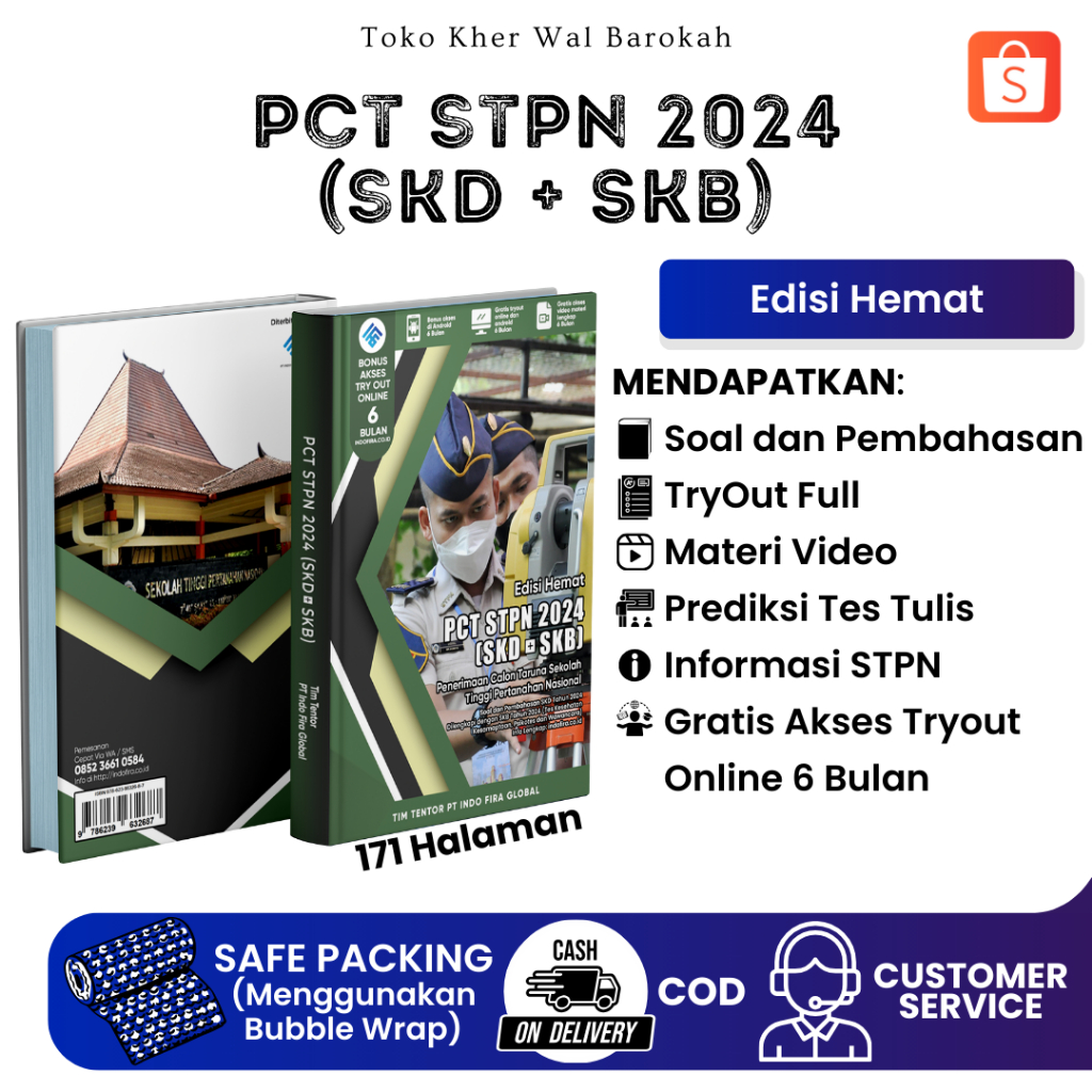 New Arrival Buku PCT STPN 2024 [SKD + SKB] (Edisi Hemat) Sesuai Dengan Kisi" Terbaru STPN 2024 + Fre