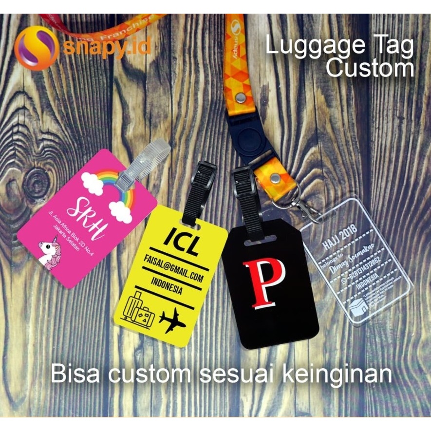 Snapy - Luggage Tag Name Tag Tas Label Koper Nama Id Card Tas Custom Acrylic