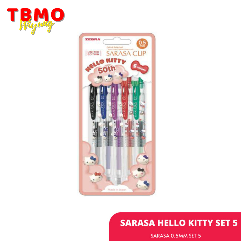 

TBMO Bolpen Sarasa Hello Kitty Limited Edition Clip 0.5 Set 5 Pcs