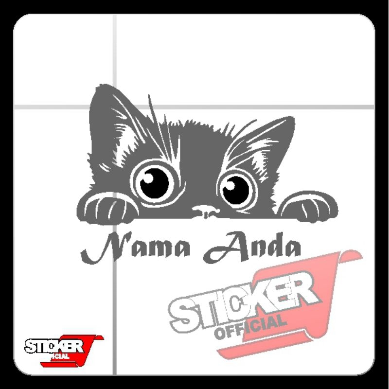 

sticker kucing lucu tambah nama, custum req nama anda