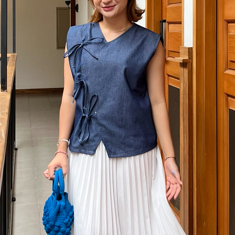 Fez (Denim) - Upropé - Vest Wanita - Vest Pita - Vest Denim - Atasan Wanita