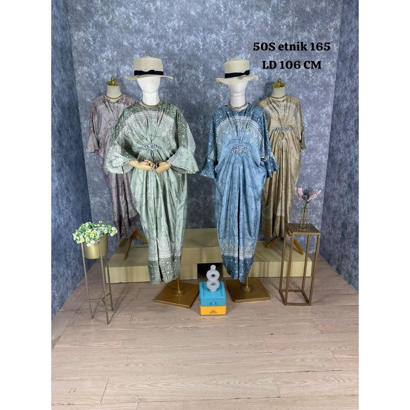 Kaftan Motif Etnic Satin premium swarovsky