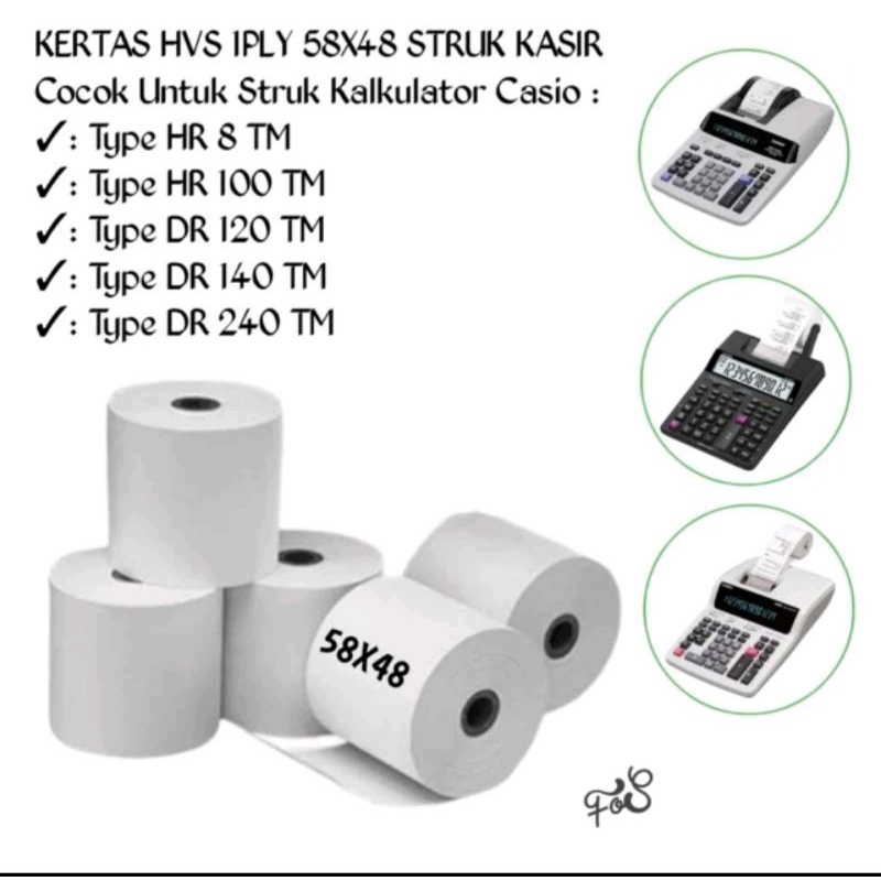 

Kertas kasir HVS 1PLY 57x30 /58x30mm