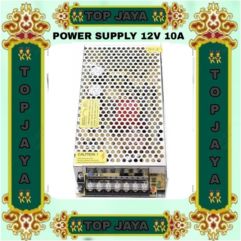 ADAPTOR 12V 10A POWER SUPPLY SWITCHING JARING PELTIER CCTV LED STRIP